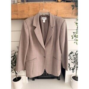Vtg Pendleton 100% Pure Virgin Wool 2 Button Blazer Jacket Women 18W Plaid Beige